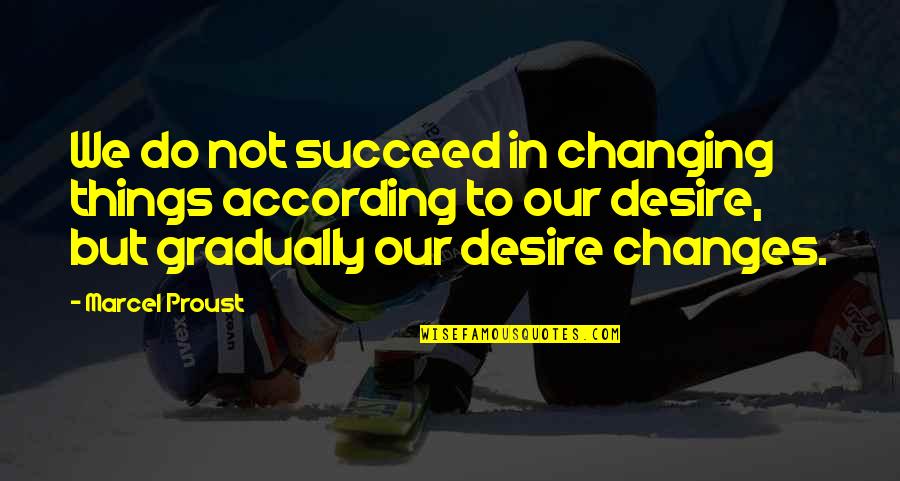 Not Changing Quotes By Marcel Proust: We do not succeed in changing things according