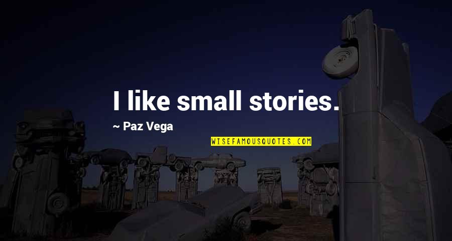 Not Chasing A Guy Anymore Quotes By Paz Vega: I like small stories.