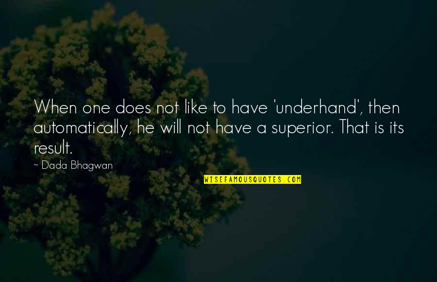 Not Cheesy Happy Quotes By Dada Bhagwan: When one does not like to have 'underhand',