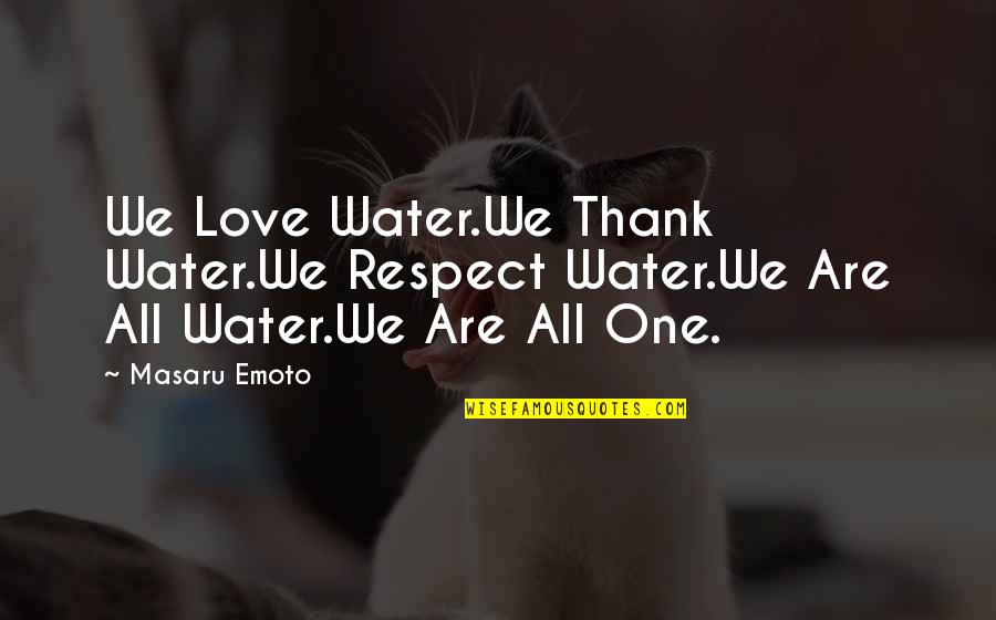 Not Cocky But Confident Quotes By Masaru Emoto: We Love Water.We Thank Water.We Respect Water.We Are