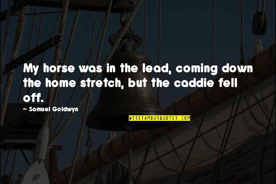Not Coming Home Quotes By Samuel Goldwyn: My horse was in the lead, coming down