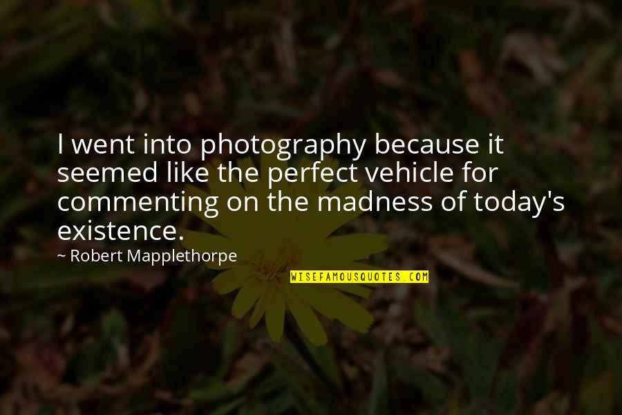 Not Commenting Quotes By Robert Mapplethorpe: I went into photography because it seemed like