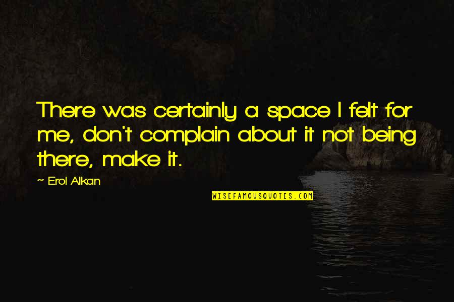 Not Complaining Quotes By Erol Alkan: There was certainly a space I felt for