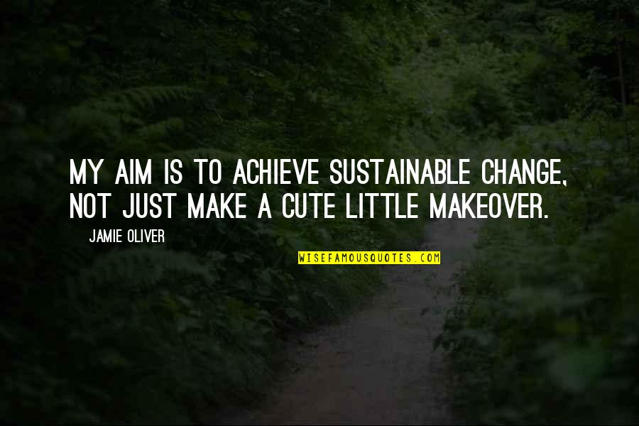 Not Cute Quotes By Jamie Oliver: My aim is to achieve sustainable change, not
