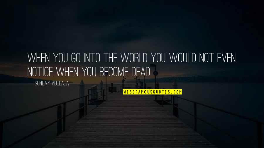 Not Dead Quotes By Sunday Adelaja: When you go into the world you would