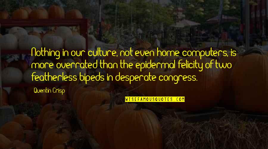 Not Desperate Quotes By Quentin Crisp: Nothing in our culture, not even home computers,