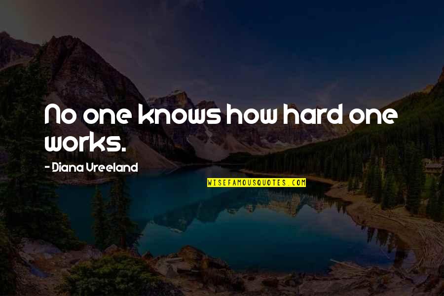 Not Diana Vreeland Quotes By Diana Vreeland: No one knows how hard one works.
