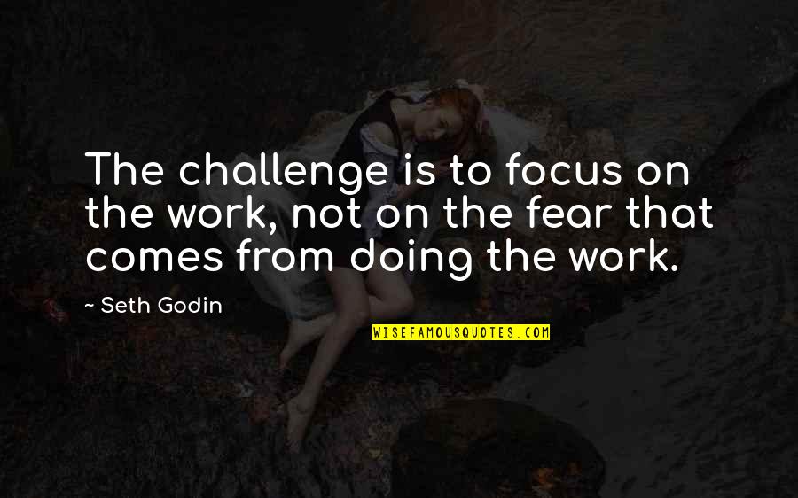 Not Doing Work Quotes By Seth Godin: The challenge is to focus on the work,