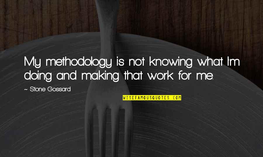 Not Doing Work Quotes By Stone Gossard: My methodology is not knowing what I'm doing