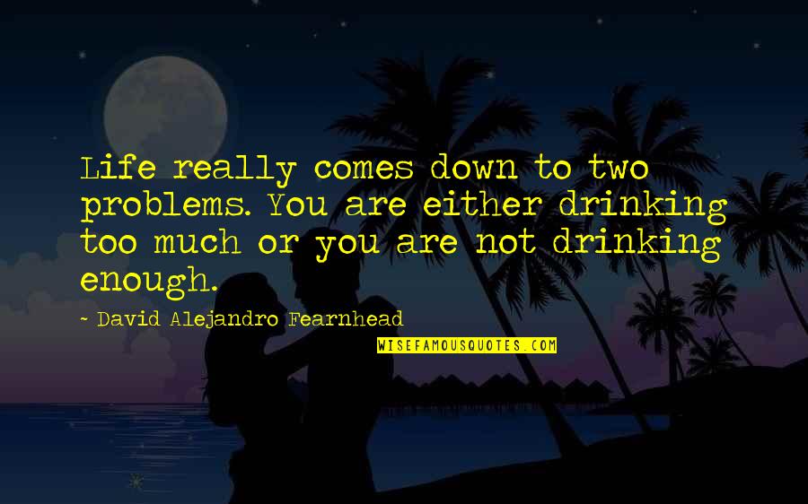 Not Drinking Too Much Quotes By David Alejandro Fearnhead: Life really comes down to two problems. You