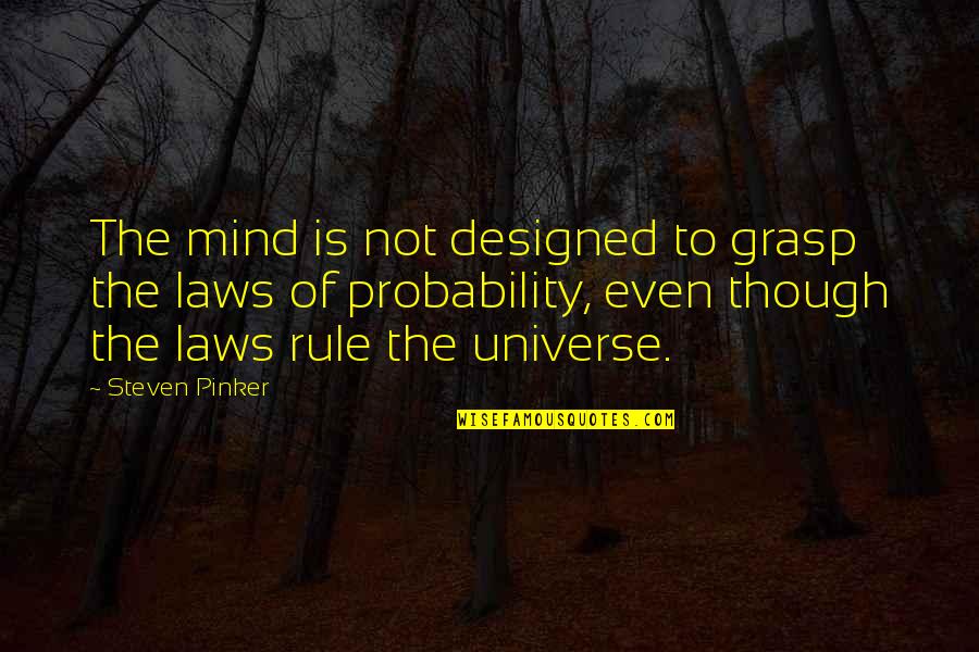 Not Even Steven Quotes By Steven Pinker: The mind is not designed to grasp the