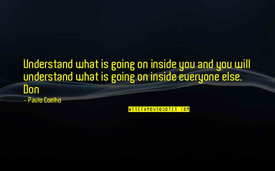 Not Everyone Will Understand You Quotes By Paulo Coelho: Understand what is going on inside you and