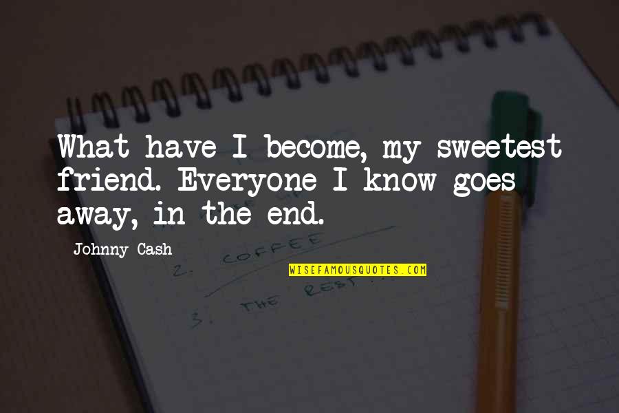 Not Everyone Your Friend Quotes By Johnny Cash: What have I become, my sweetest friend. Everyone