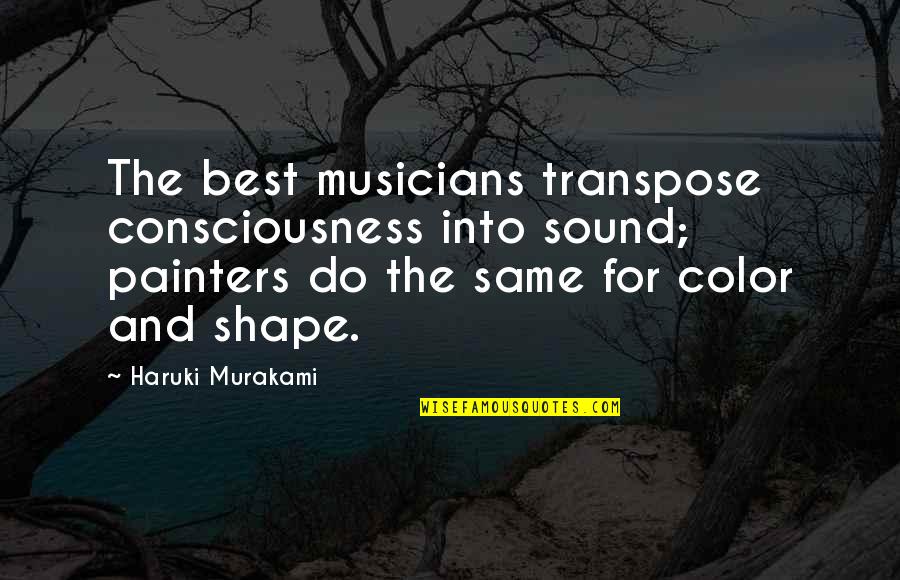 Not Everything Has To Be Perfect Quotes By Haruki Murakami: The best musicians transpose consciousness into sound; painters