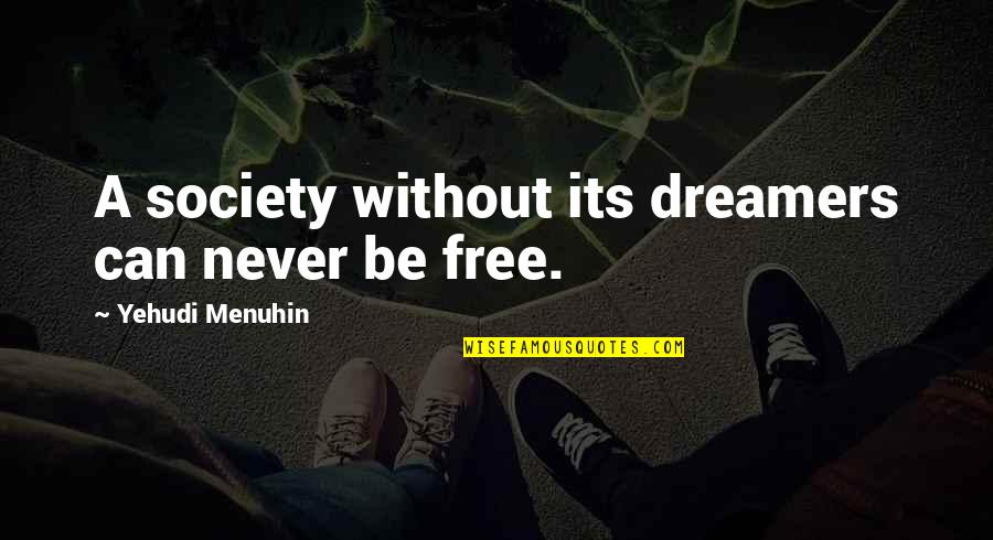 Not Expecting Perfection Quotes By Yehudi Menuhin: A society without its dreamers can never be