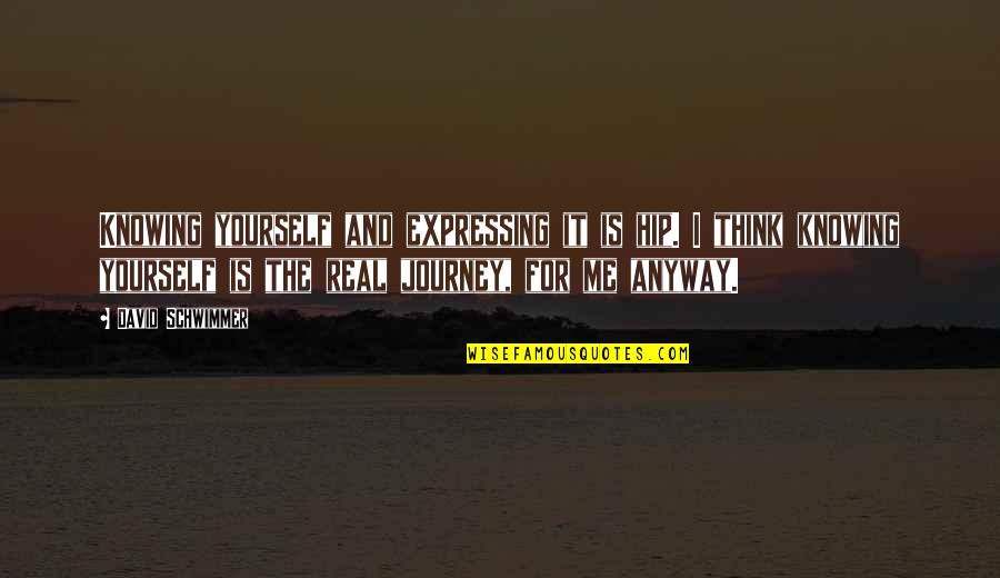 Not Expressing Yourself Quotes By David Schwimmer: Knowing yourself and expressing it is hip. I