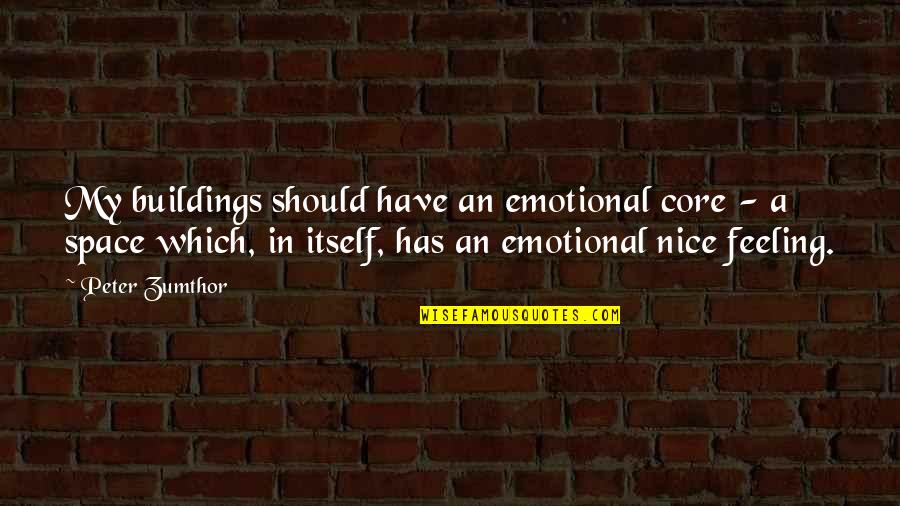 Not Feeling Nice Quotes By Peter Zumthor: My buildings should have an emotional core -