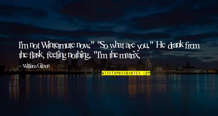 Not Feeling Nothing Quotes By William Gibson: I'm not Wintermute now." "So what are you."