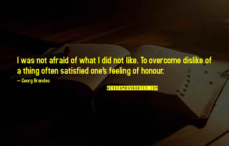 Not Feeling Satisfied Quotes By Georg Brandes: I was not afraid of what I did