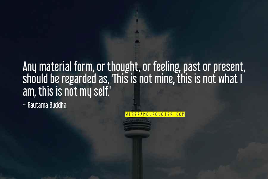 Not Feeling This Quotes By Gautama Buddha: Any material form, or thought, or feeling, past