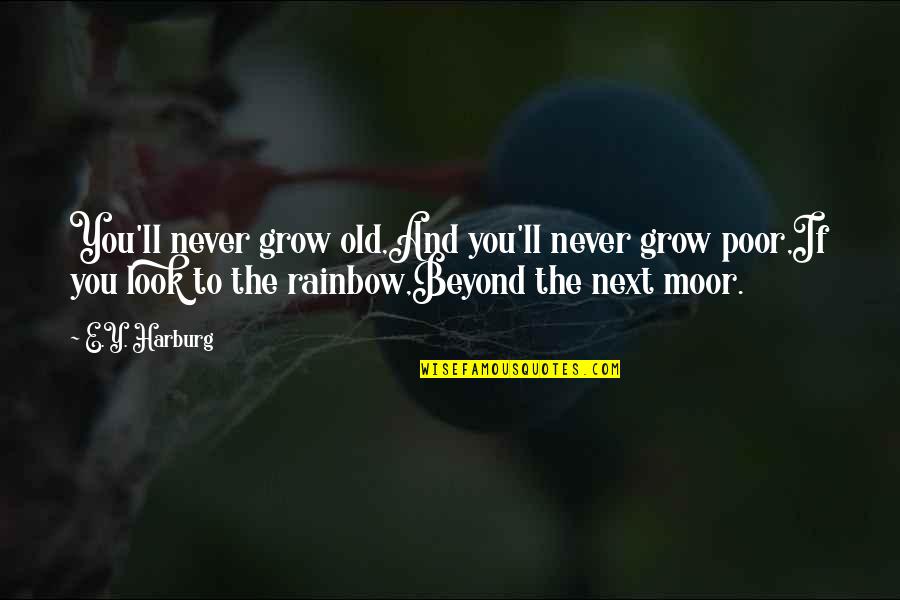 Not Feeling Worthy Quotes By E.Y. Harburg: You'll never grow old,And you'll never grow poor,If