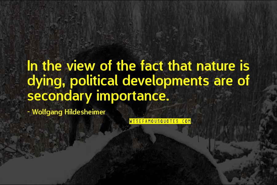 Not Fighting Alone Quotes By Wolfgang Hildesheimer: In the view of the fact that nature