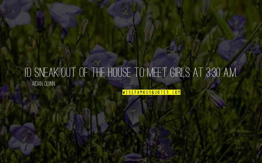 Not Fitting Into Someone's Life Quotes By Aidan Quinn: I'd sneak out of the house to meet