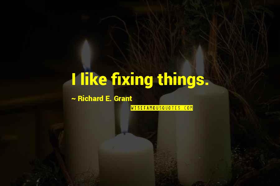 Not Fixing Things Quotes By Richard E. Grant: I like fixing things.