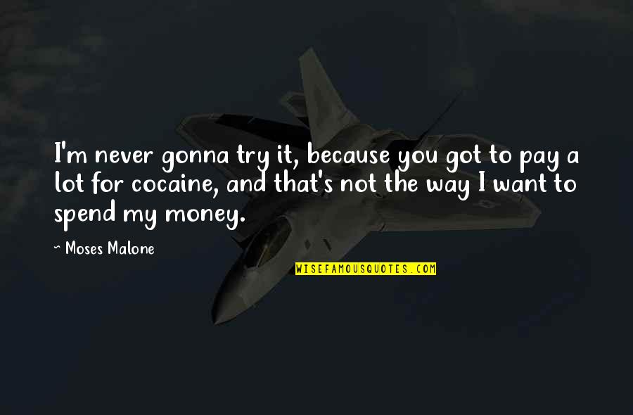 Not For Money Quotes By Moses Malone: I'm never gonna try it, because you got