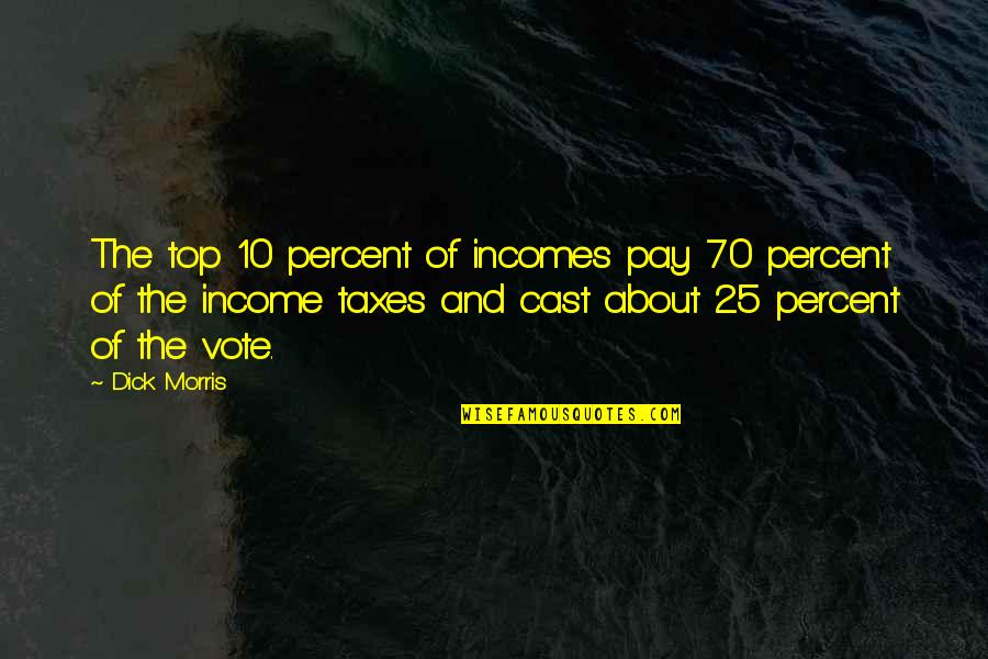 Not Forgetting God Quotes By Dick Morris: The top 10 percent of incomes pay 70