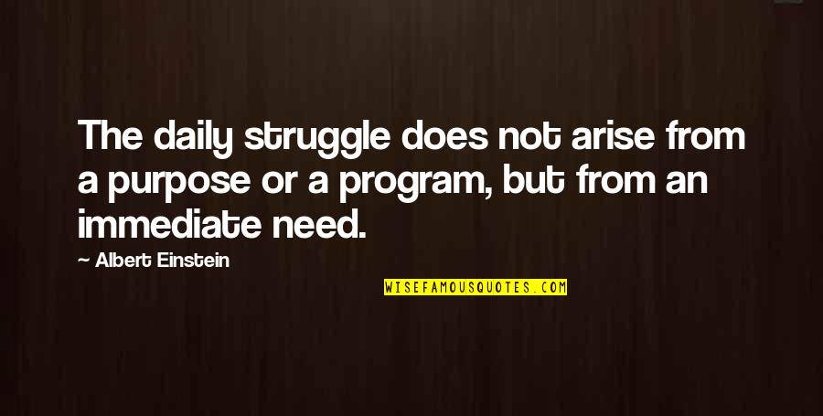Not From Einstein Quotes By Albert Einstein: The daily struggle does not arise from a