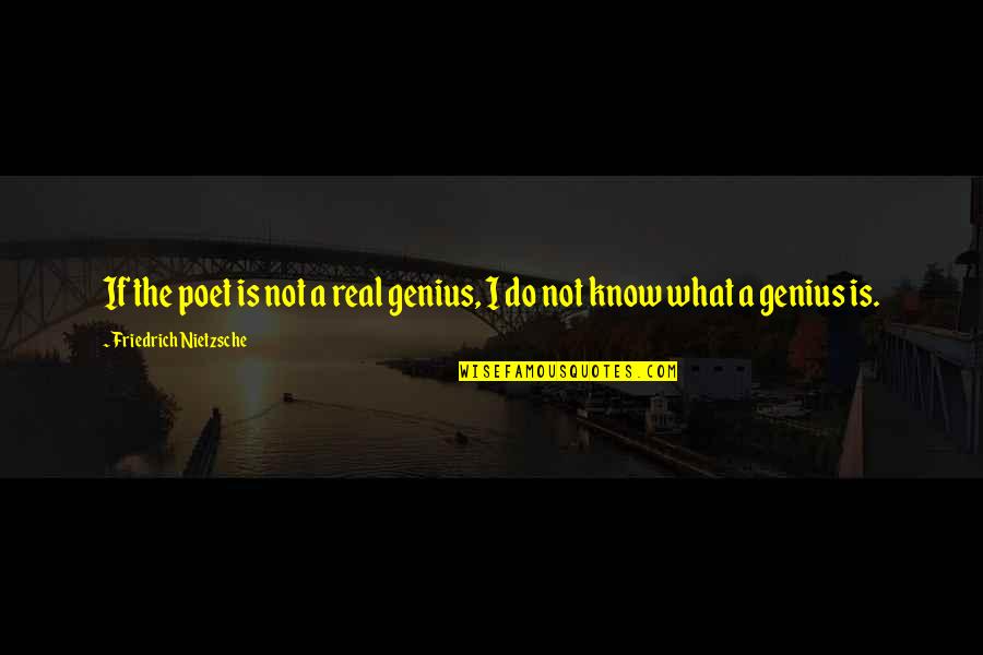Not Genius Quotes By Friedrich Nietzsche: If the poet is not a real genius,