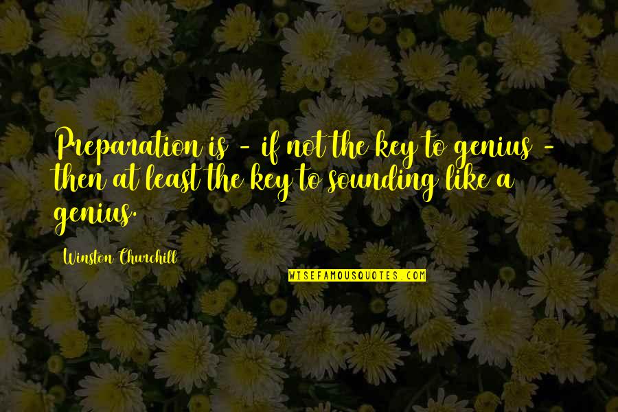 Not Genius Quotes By Winston Churchill: Preparation is - if not the key to