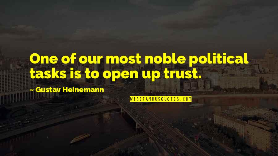 Not Getting Involved In Drama Quotes By Gustav Heinemann: One of our most noble political tasks is