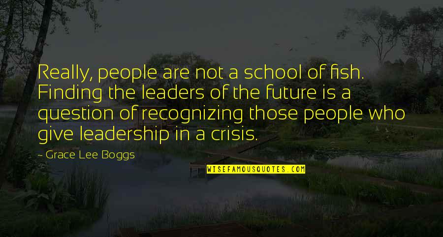 Not Giving Up On School Quotes By Grace Lee Boggs: Really, people are not a school of fish.