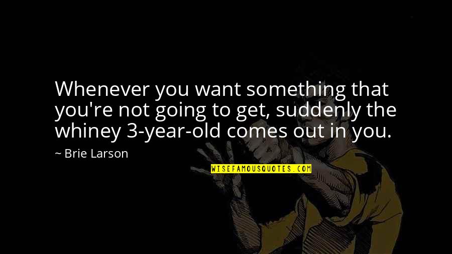 Not Going Out Quotes By Brie Larson: Whenever you want something that you're not going