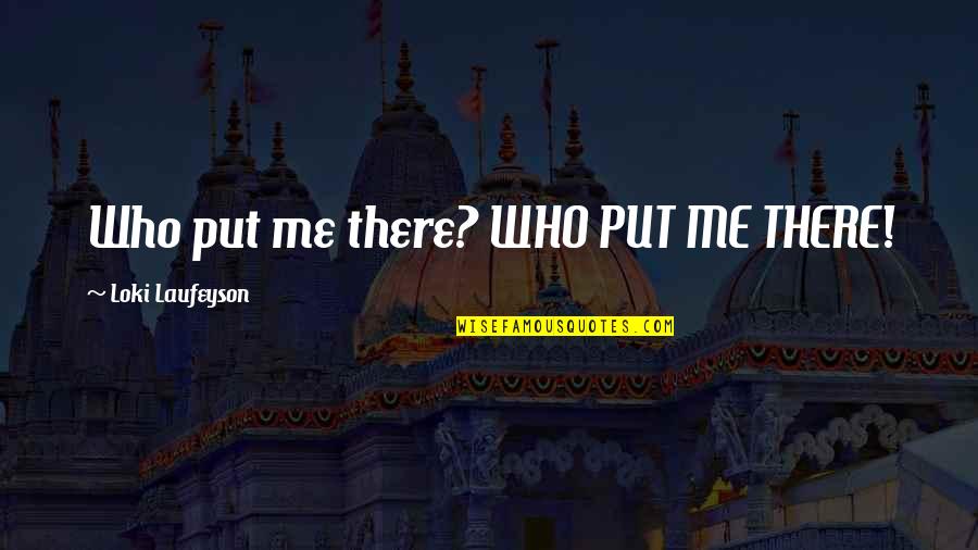 Not Going To Waste My Time On You Quotes By Loki Laufeyson: Who put me there? WHO PUT ME THERE!