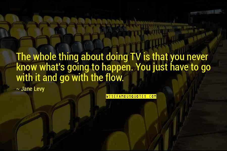 Not Going With The Flow Quotes By Jane Levy: The whole thing about doing TV is that