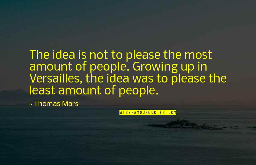 Not Growing Up Quotes By Thomas Mars: The idea is not to please the most