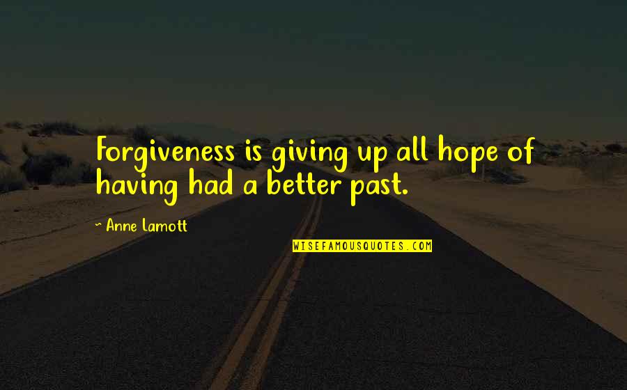 Not Having Hope Quotes By Anne Lamott: Forgiveness is giving up all hope of having