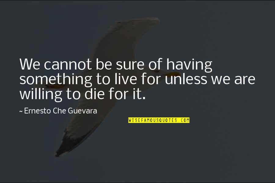 Not Having You Here Quotes By Ernesto Che Guevara: We cannot be sure of having something to