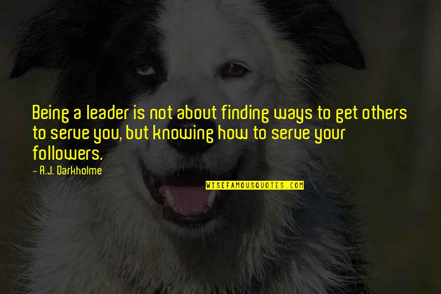 Not Helping Others Quotes By A.J. Darkholme: Being a leader is not about finding ways