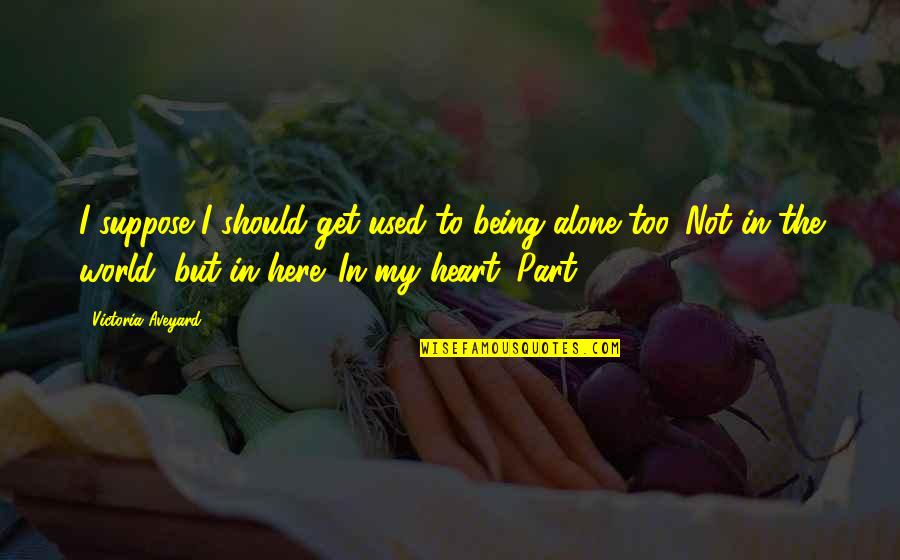 Not Here To Be Used Quotes By Victoria Aveyard: I suppose I should get used to being Not Here To Be Used Quotes By Victoria Aveyard: I suppose I should get used to being