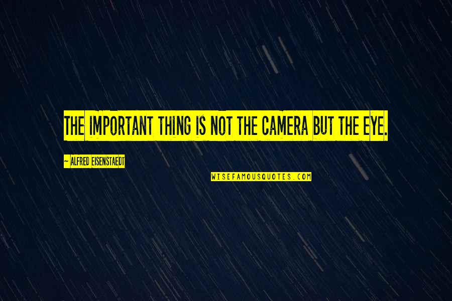 Not Important Quotes By Alfred Eisenstaedt: The important thing is not the camera but