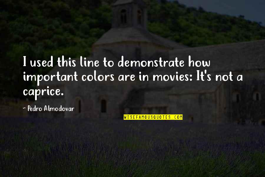 Not Important Quotes By Pedro Almodovar: I used this line to demonstrate how important