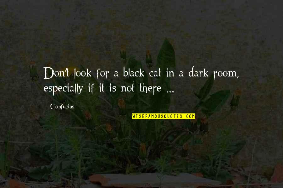 Not In Dark Quotes By Confucius: Don't look for a black cat in a