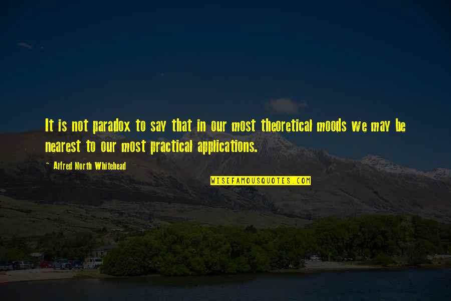 Not In Mood Quotes By Alfred North Whitehead: It is not paradox to say that in