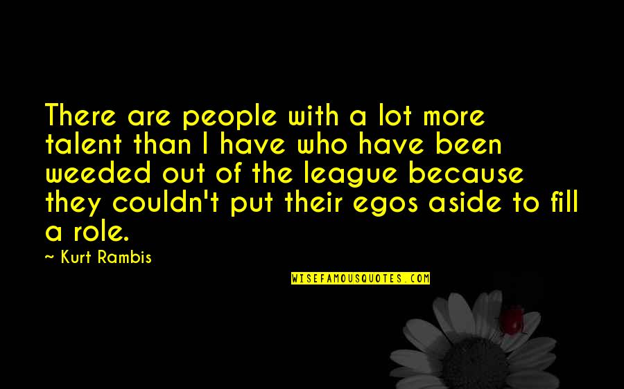 Not In My League Quotes By Kurt Rambis: There are people with a lot more talent