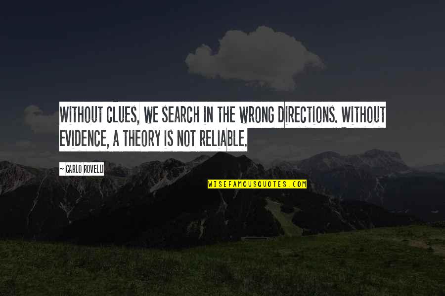 Not In The Wrong Quotes By Carlo Rovelli: Without clues, we search in the wrong directions.