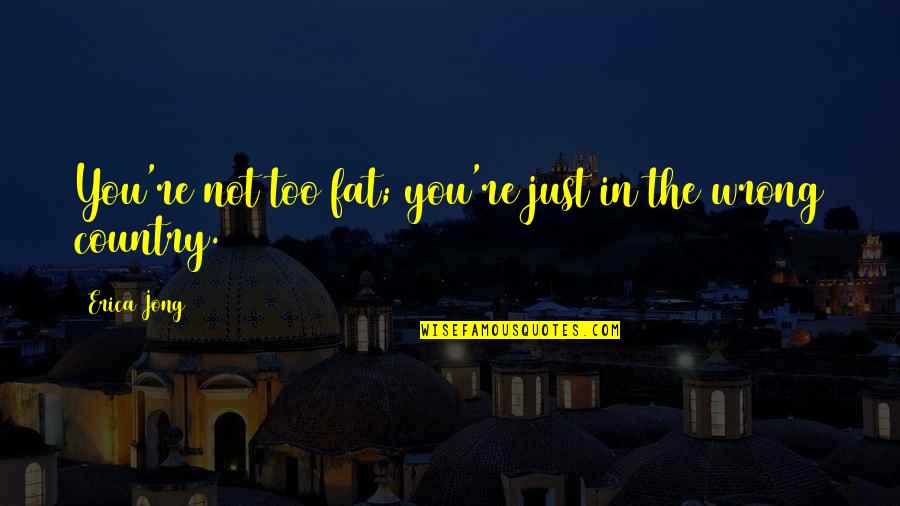 Not In The Wrong Quotes By Erica Jong: You're not too fat; you're just in the